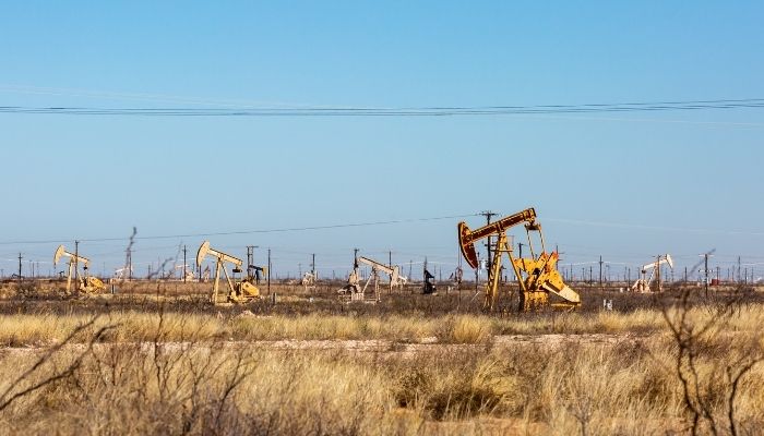 oil field pump jacks in winkler county in texas