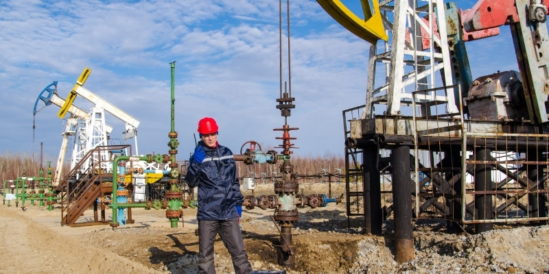 man in the oilfield site
